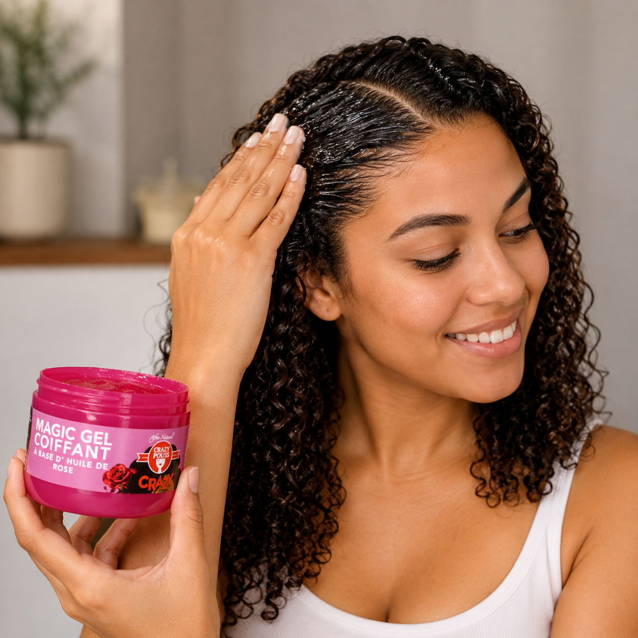 Gel Coiffant MAGIC HUILE DE ROSE 500ml - CRAZY POUSS
