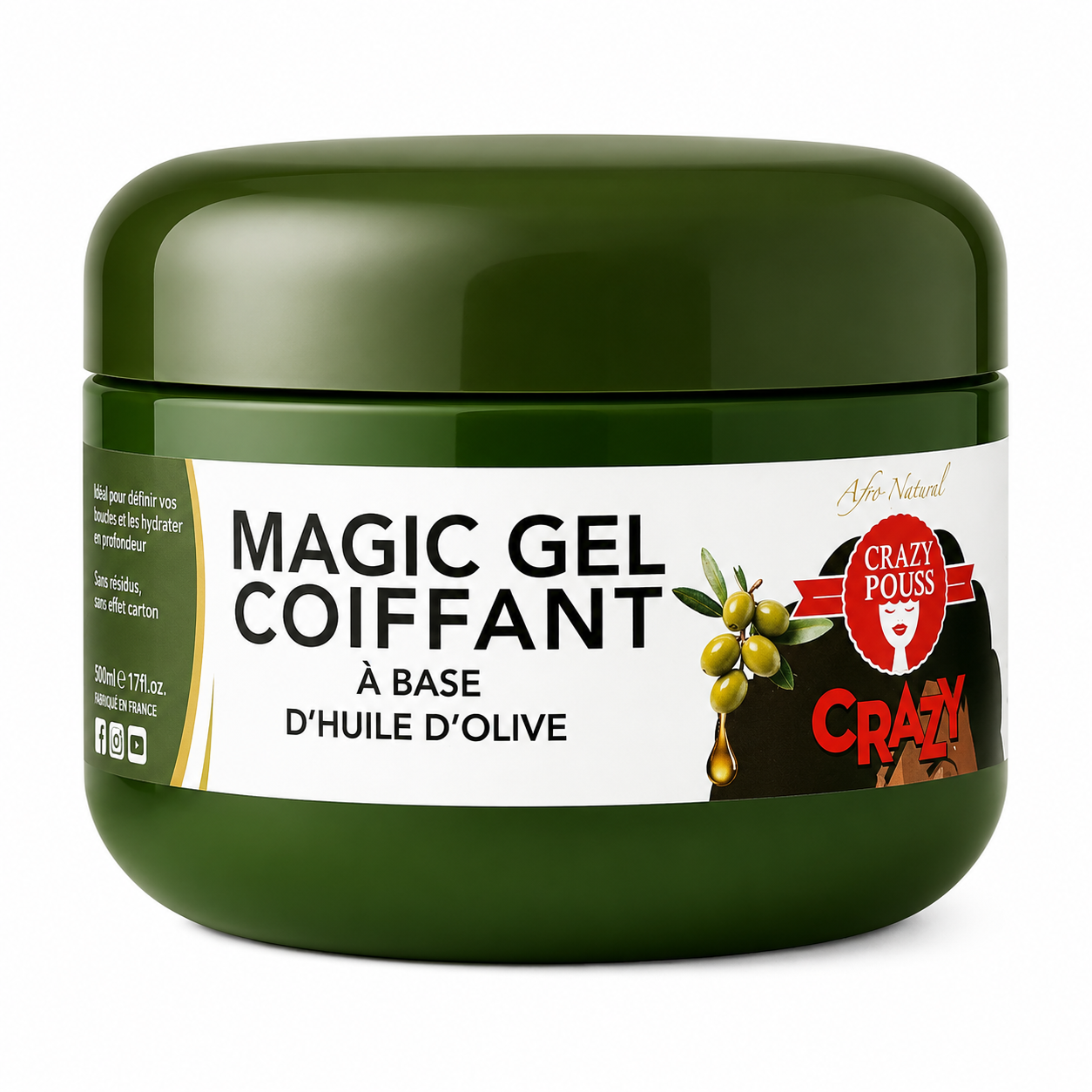 Gel Coiffant MAGIC OLIVE 500ml - CRAZY POUSS
