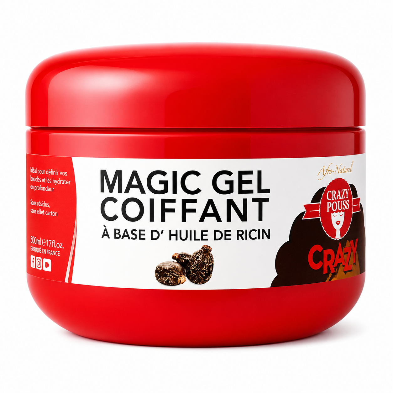 Gel Coiffant MAGIC RICIN 500ml - CRAZY POUSS