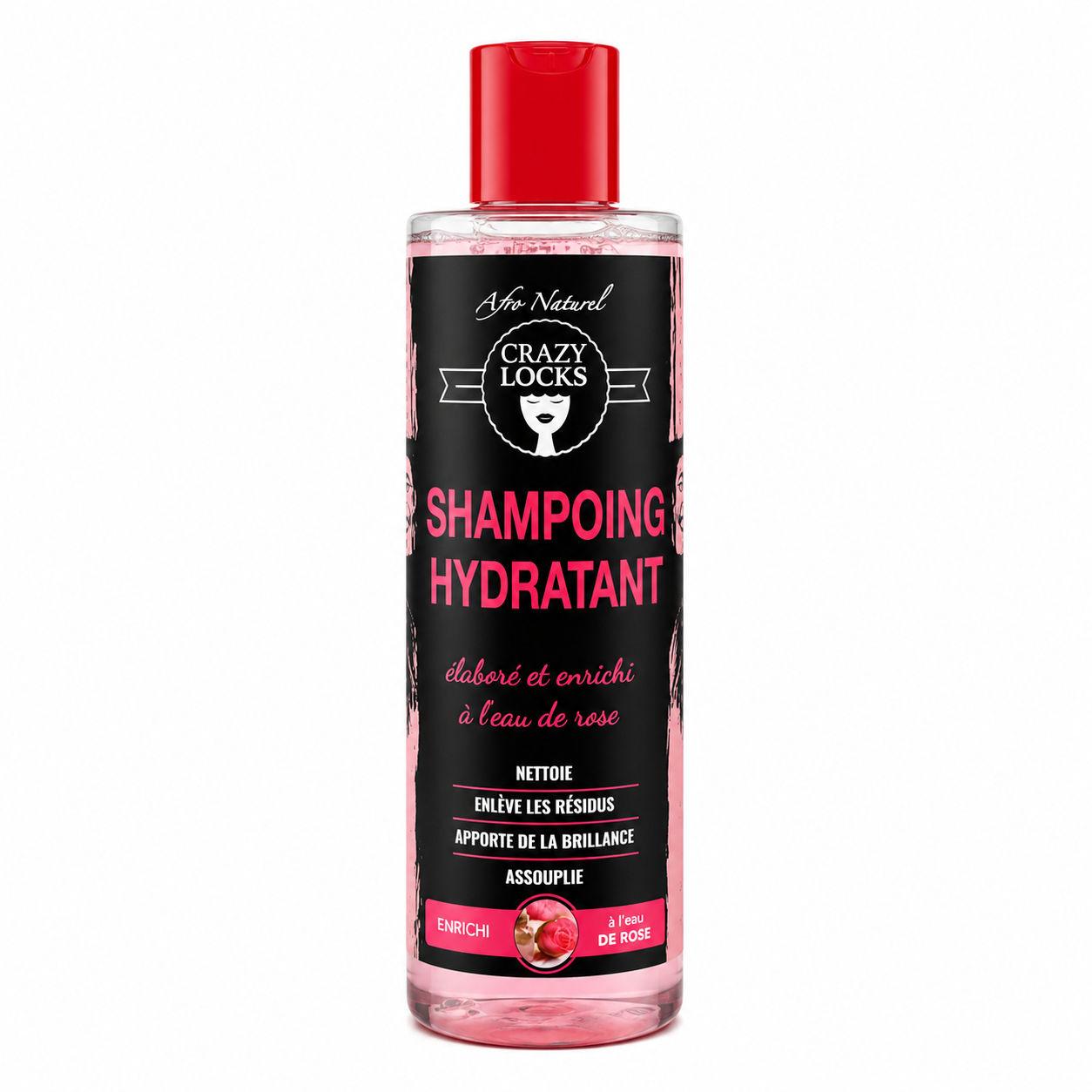 Shampoing Hydratant Locks Eau de Rose 250ml - CRAZY POUSS