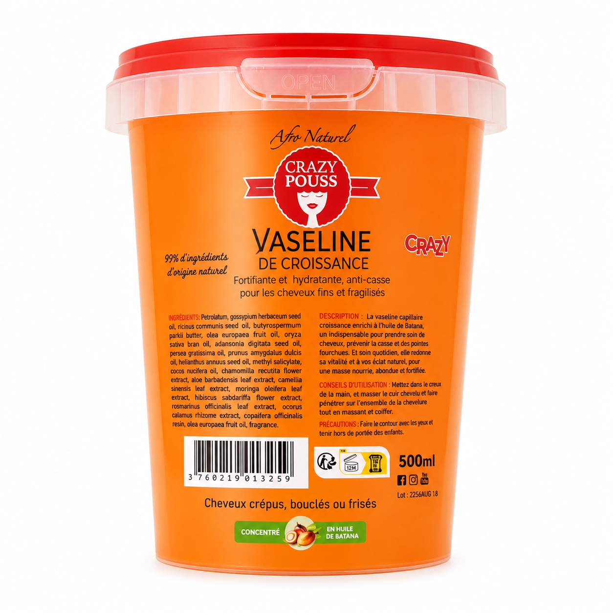 Vaseline Capillaire Batana 500ml - CRAZY POUSS