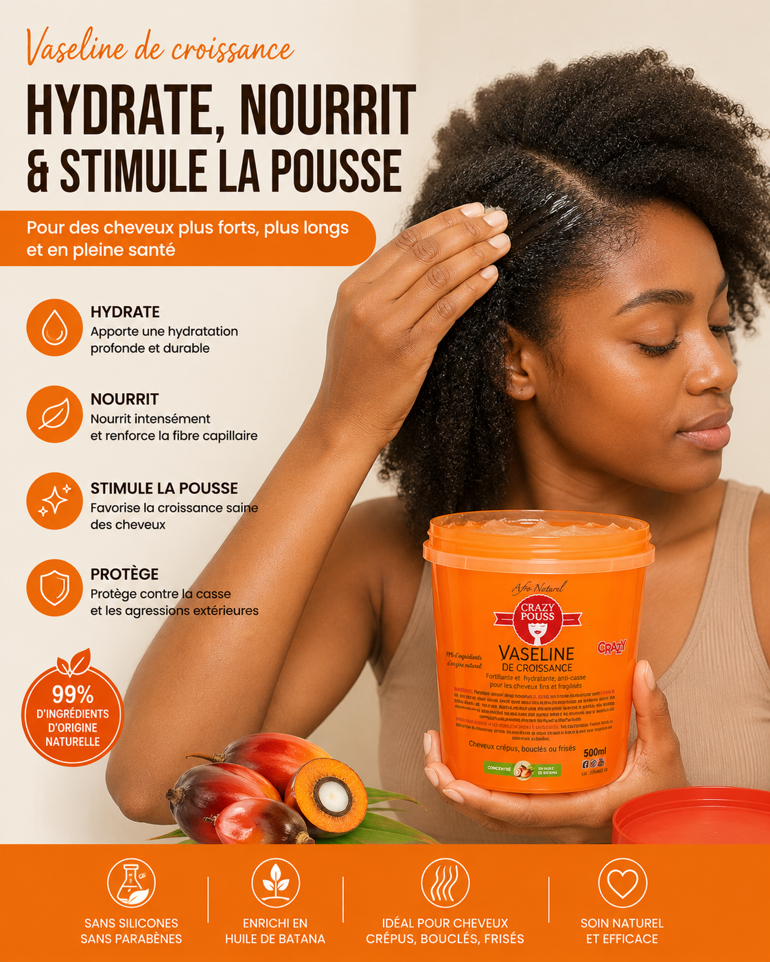 Vaseline Capillaire Batana 500ml - CRAZY POUSS