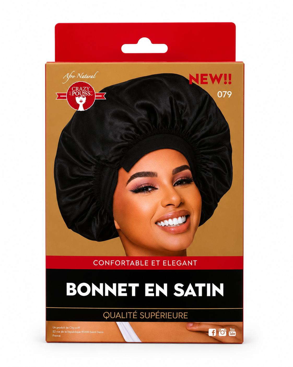 Bonnet en Satin Artisanale 079 - CRAZY POUSS