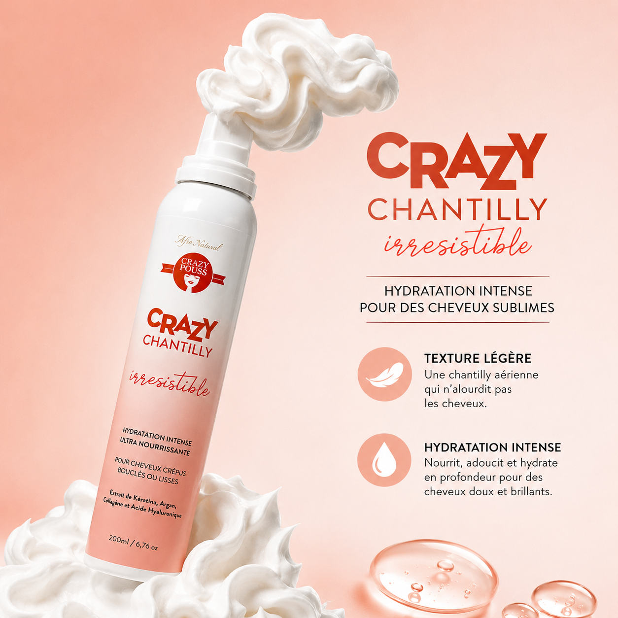 Creme Chantilly Hydratante 200ml - CRAZY POUSS
