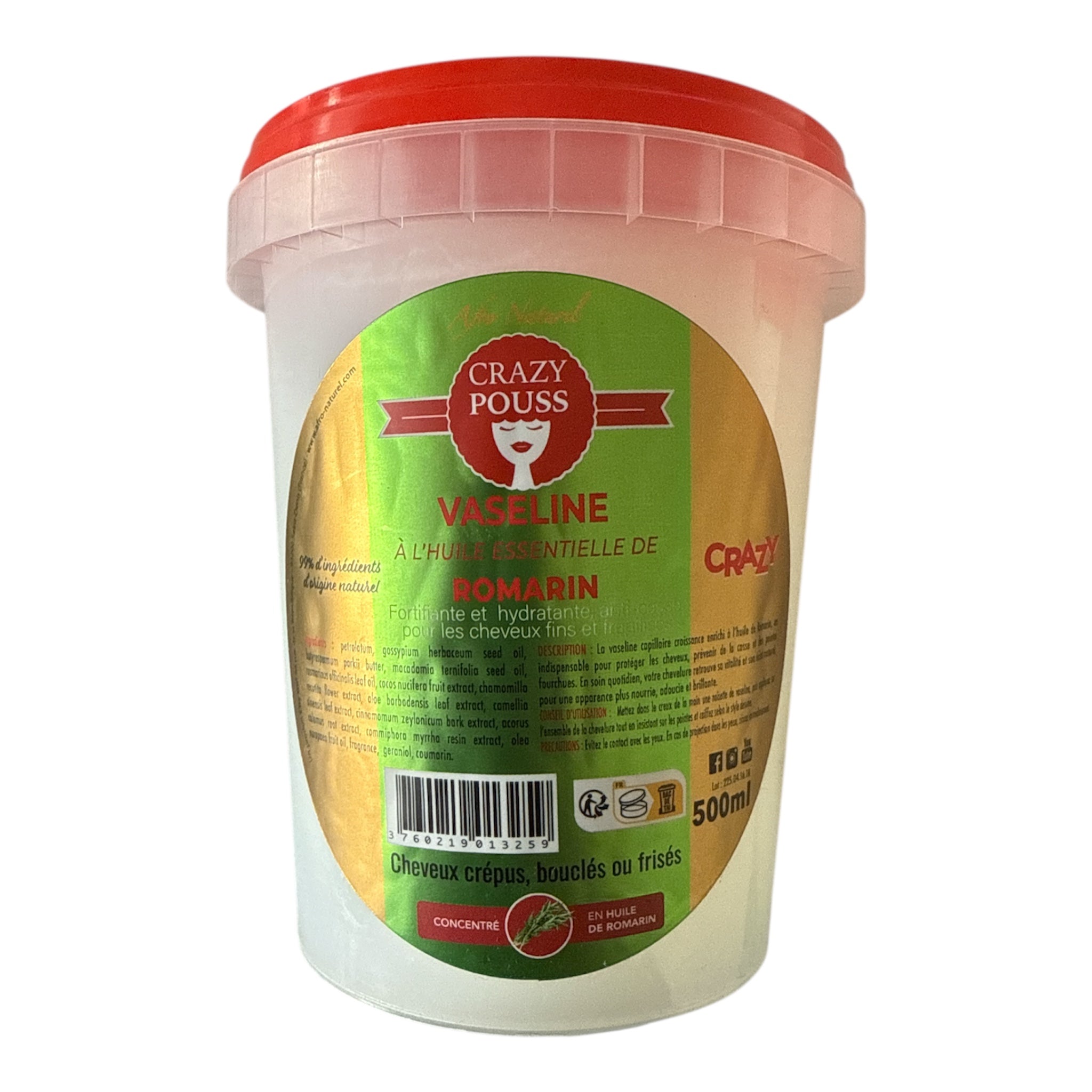 Vaseline Capillaire Romarin 500ml - CRAZY POUSS