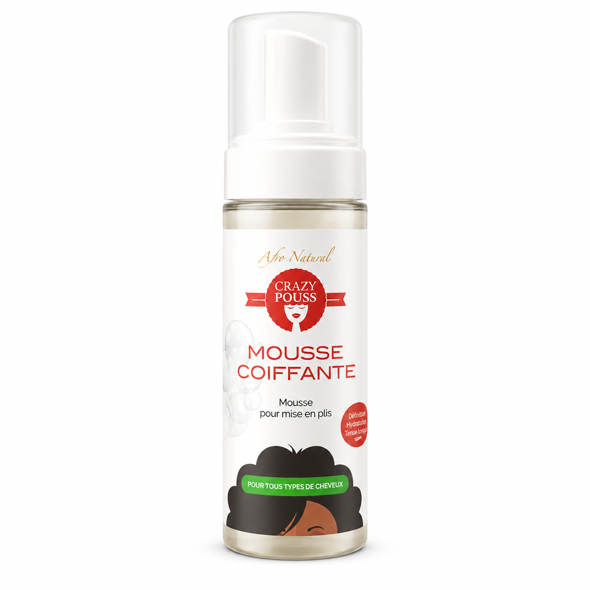 Mousse coiffante à l'Huile de Ricin 150ml - CRAZY POUSS