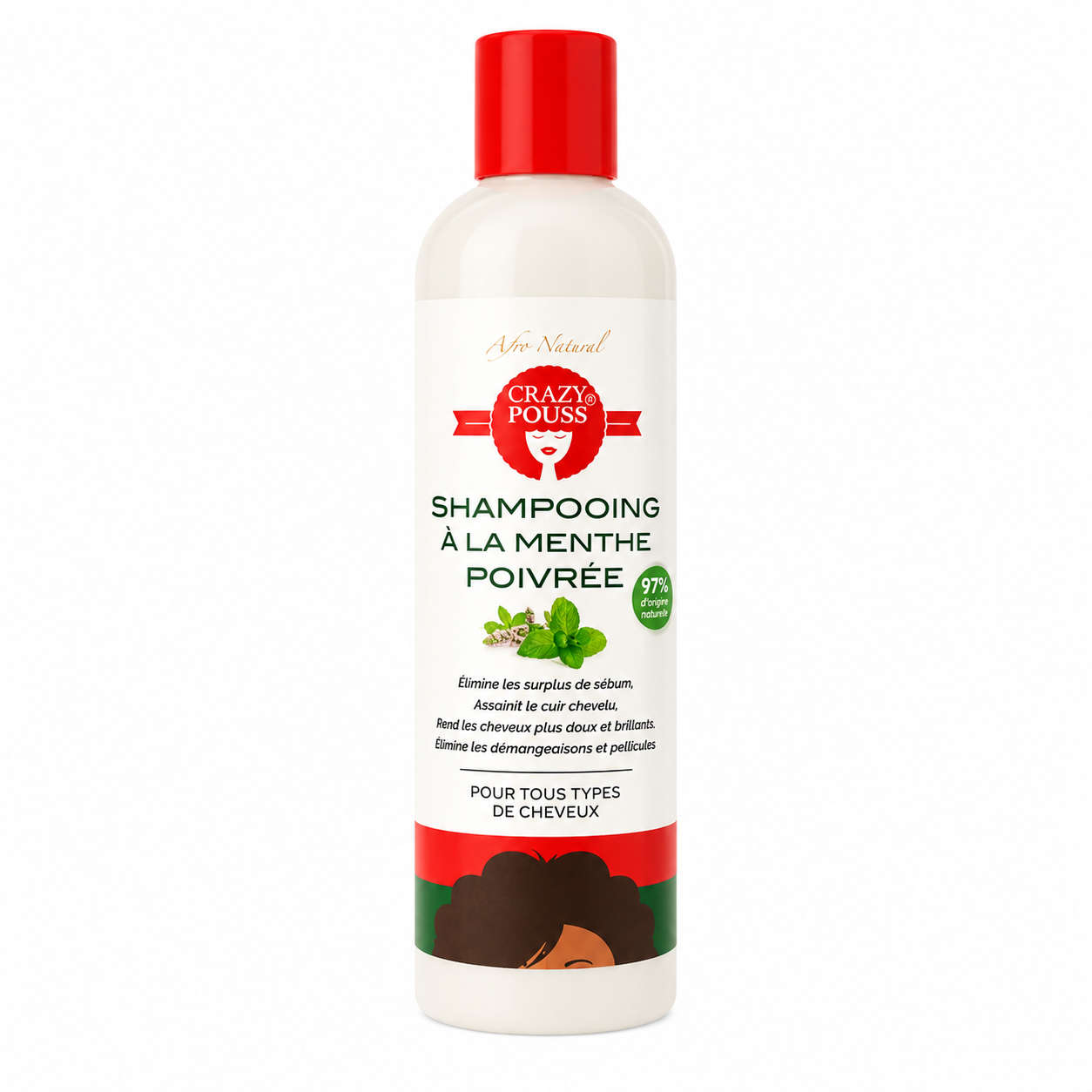 Shampoing Menthe Poivrée 250ml - CRAZY POUSS