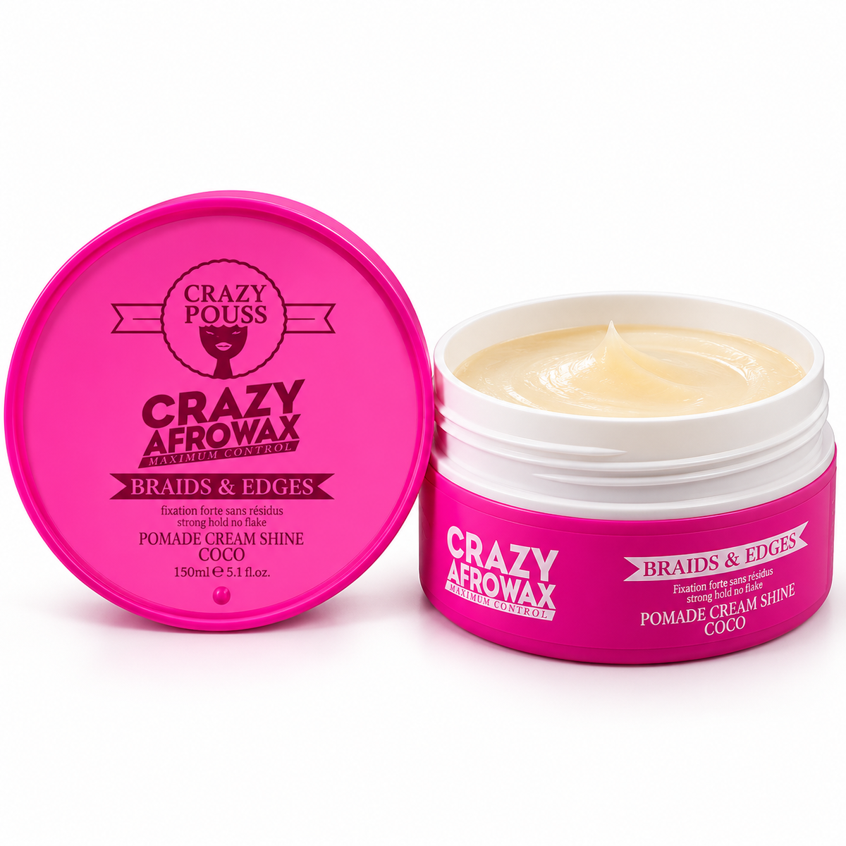 Cire Coiffante AFROWAX CREAM SHINE COCO 150ml - CRAZY POUSS