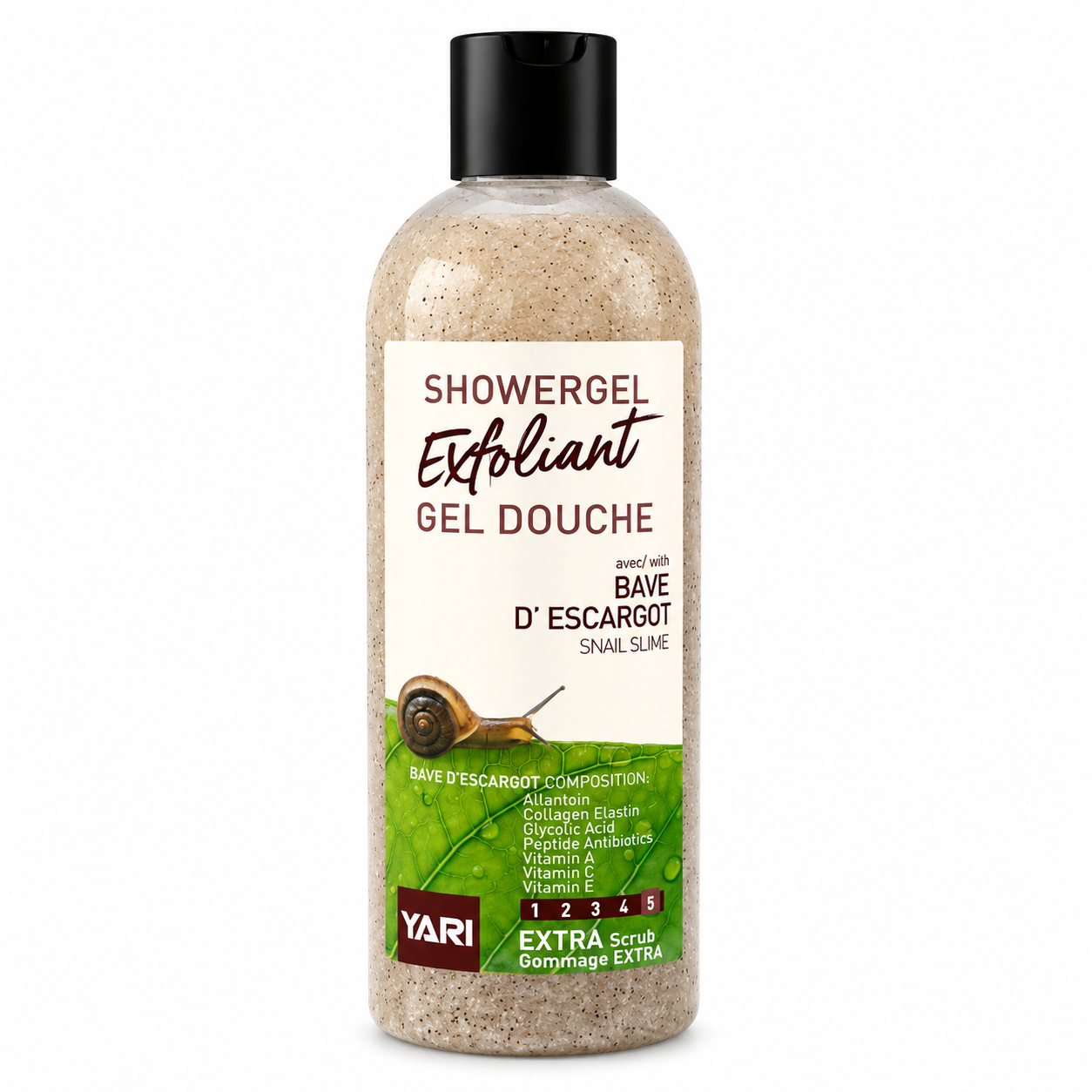Gel Douche Gommant Bave d'Escargot 1000ml - YARI