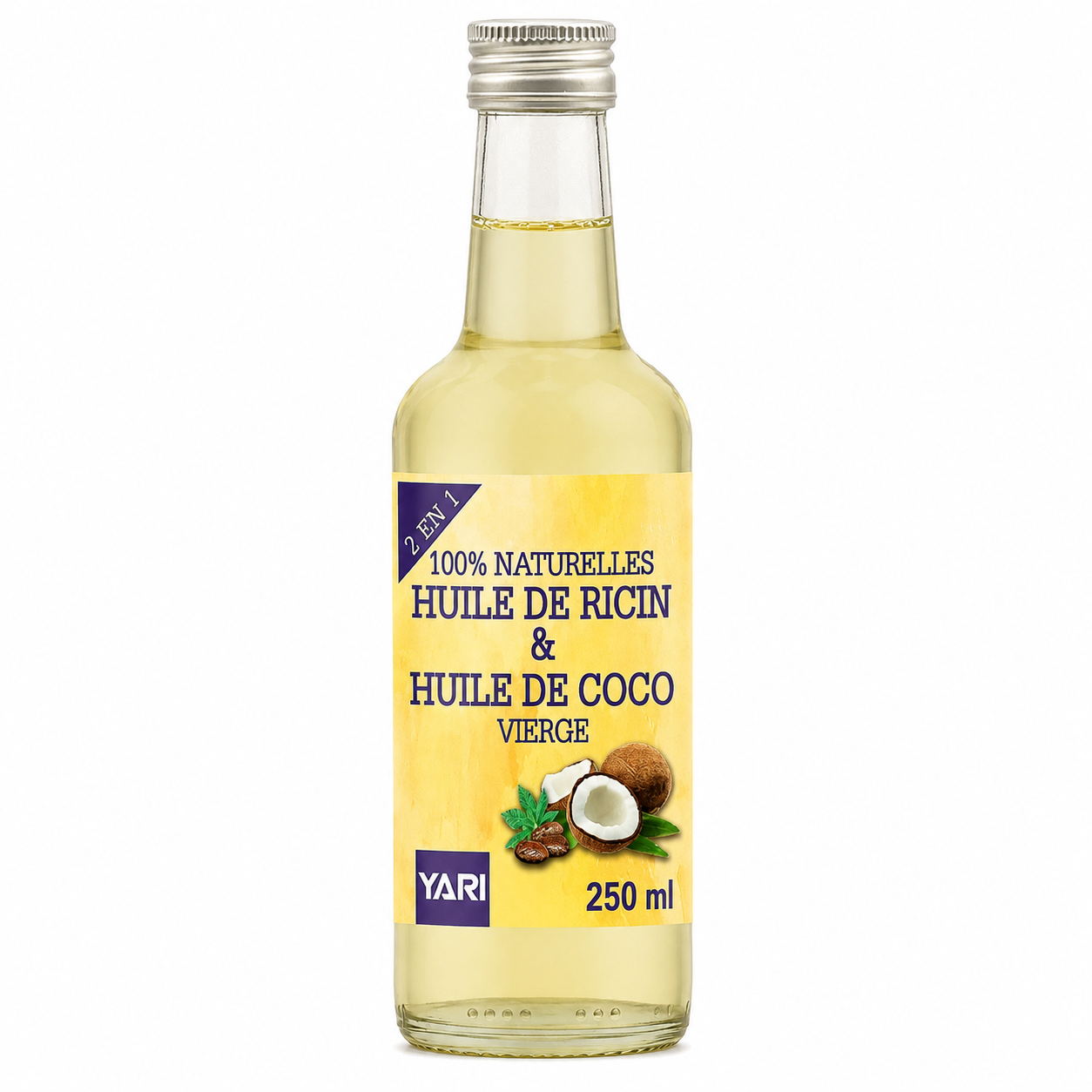 Huile Ricin et Coco 100% PURE 250ml - YARI