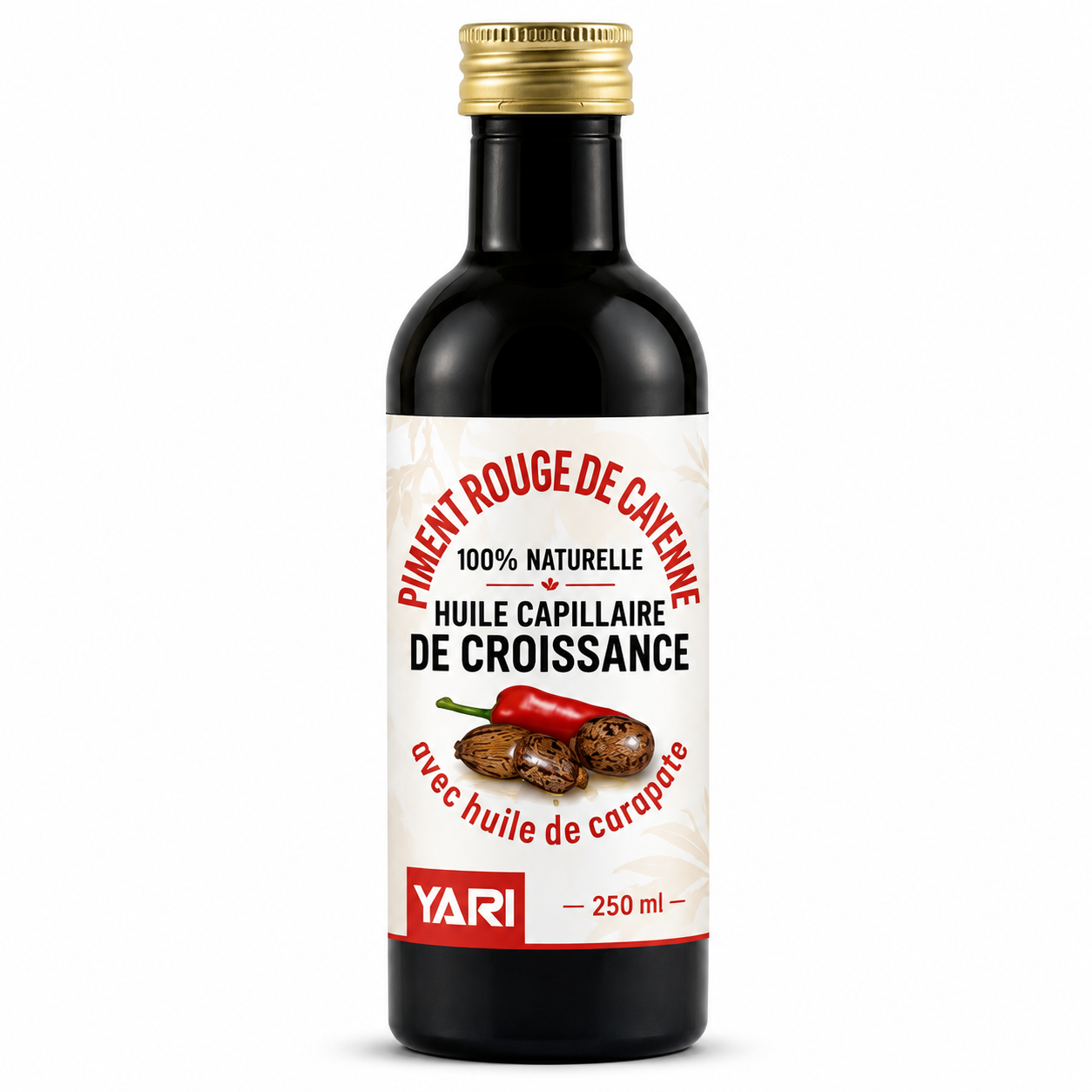 Huile Piment Rouge et Carapate 100% PURE 250ml - YARI