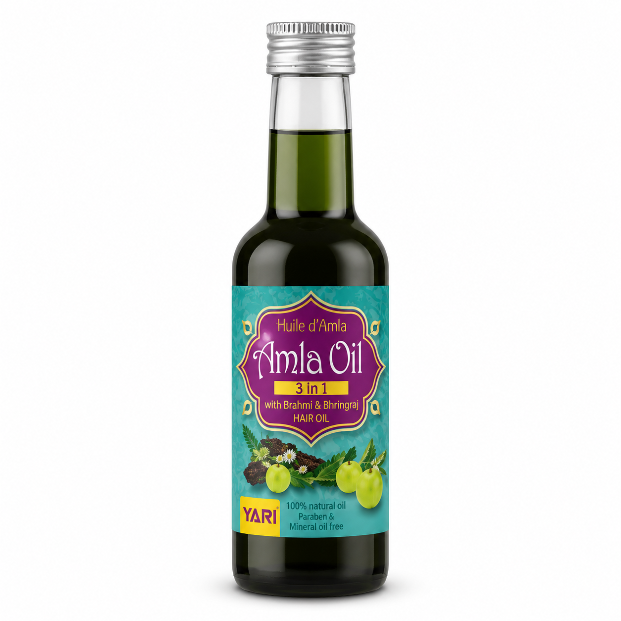 Huile Amla, Shikakai et Brahmi 100% Pure 250ml - YARI