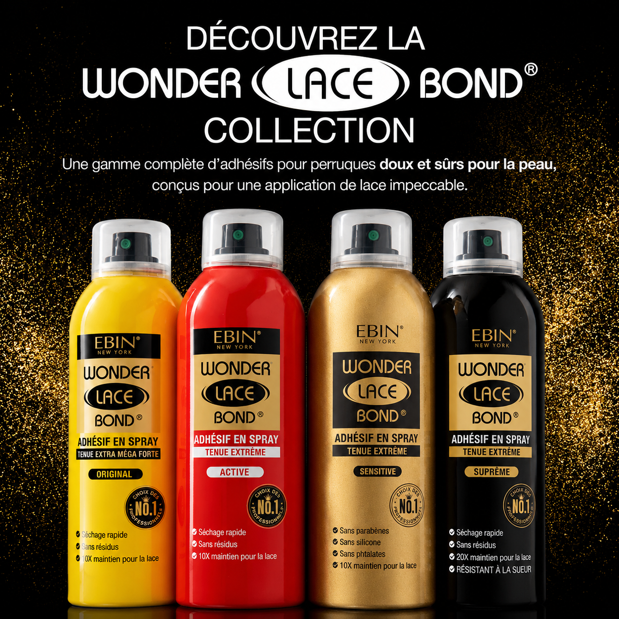 Spray Perruque Wonder Lace Bond Wig SUPREME 60g - EBIN