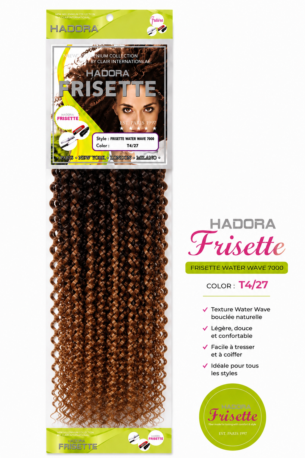 Frisette Water Wave 7000 Couleur T4/27 - HADORA