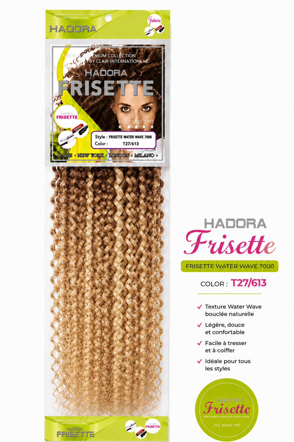 Frisette Water Wave 7000 Couleur T27/613 - HADORA