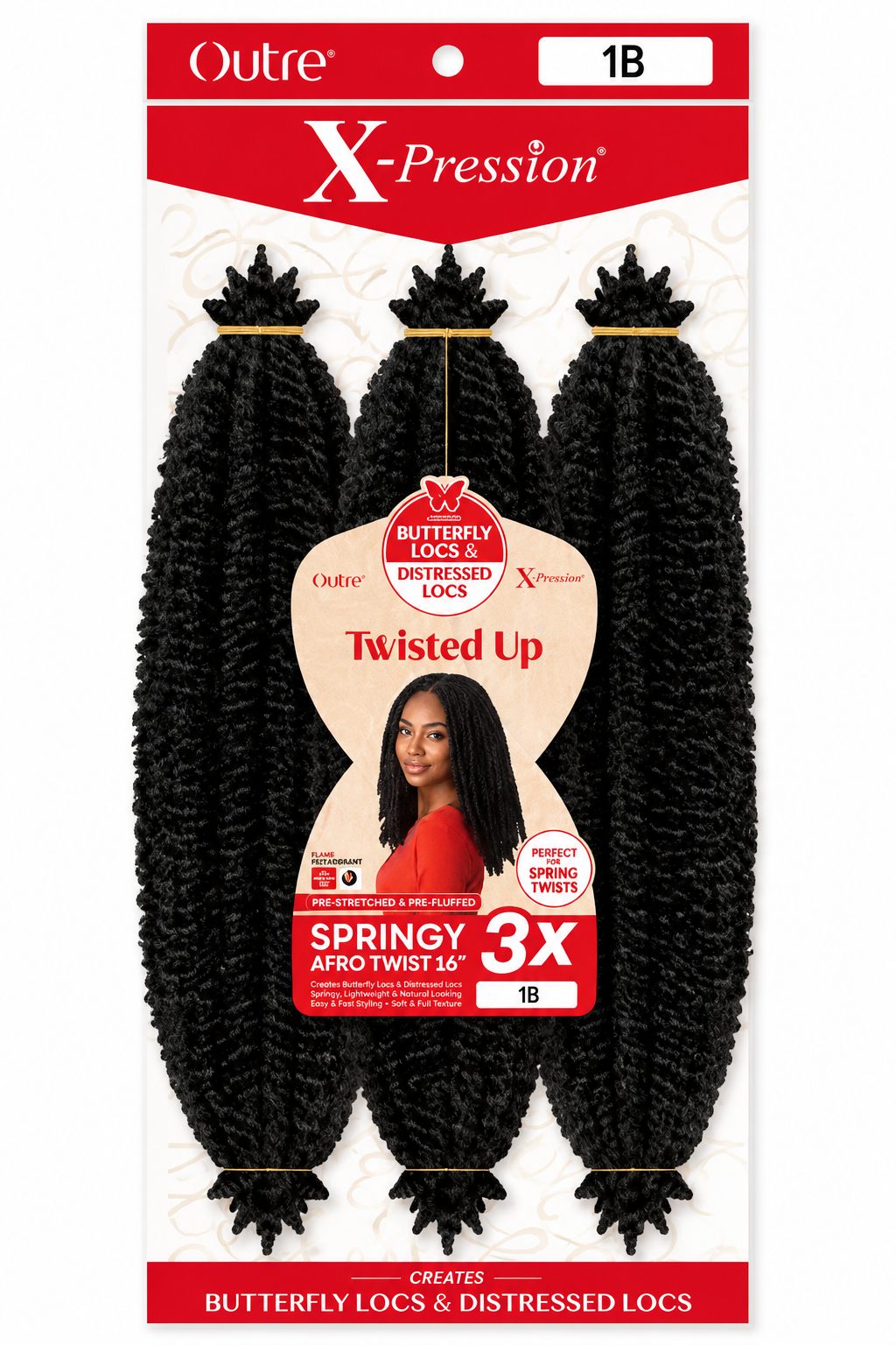 Springy Afro Twist 16 pouces Couleur 1B - XPRESSION