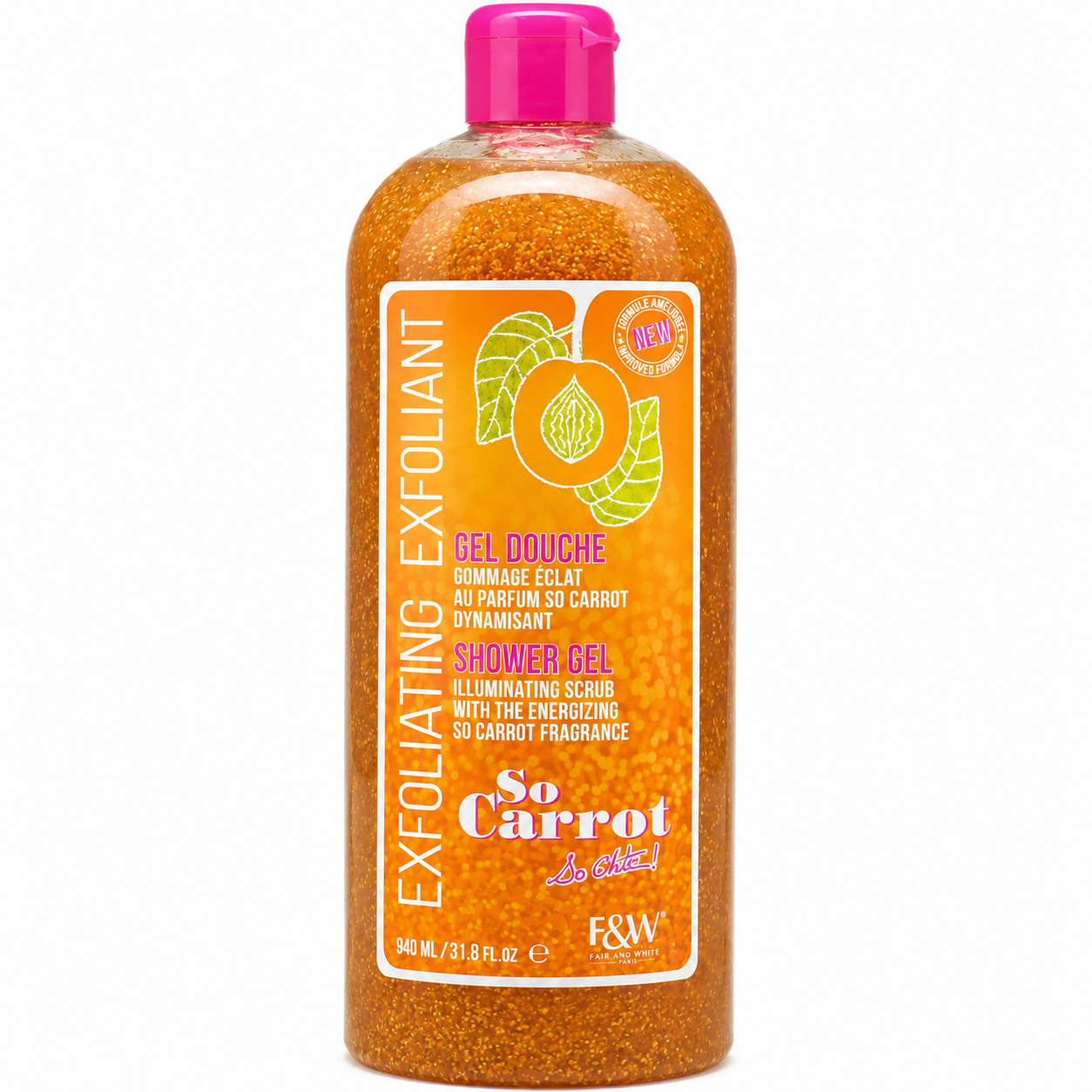 Gel douche gommage So Carrot 940ml - FAIR & WHITE