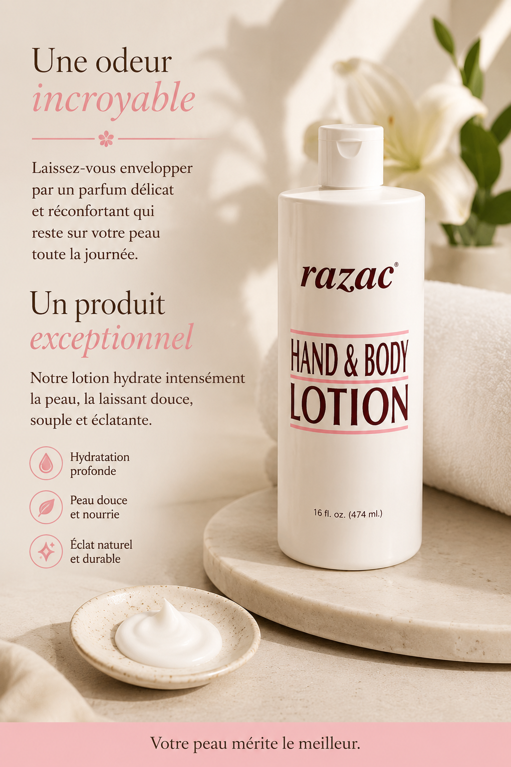 Lotion Corporel Main & Corps 474ml - RAZAC
