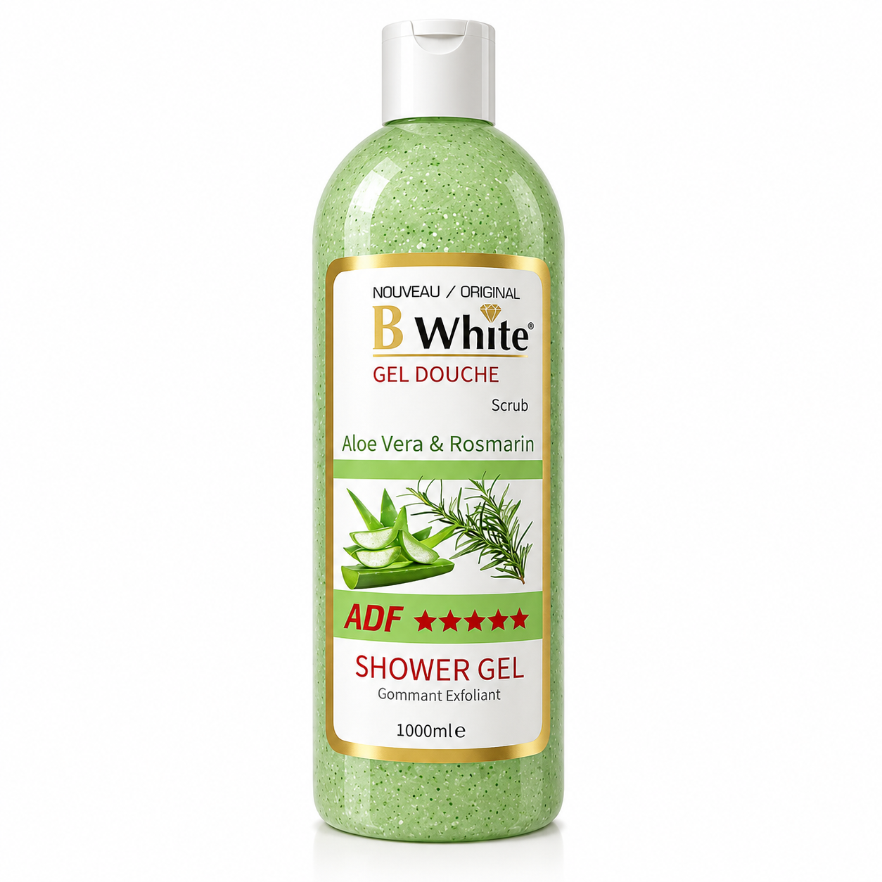 Gel Douche Gommage Aloe Vera & Romarin 1000ml - B WHITE