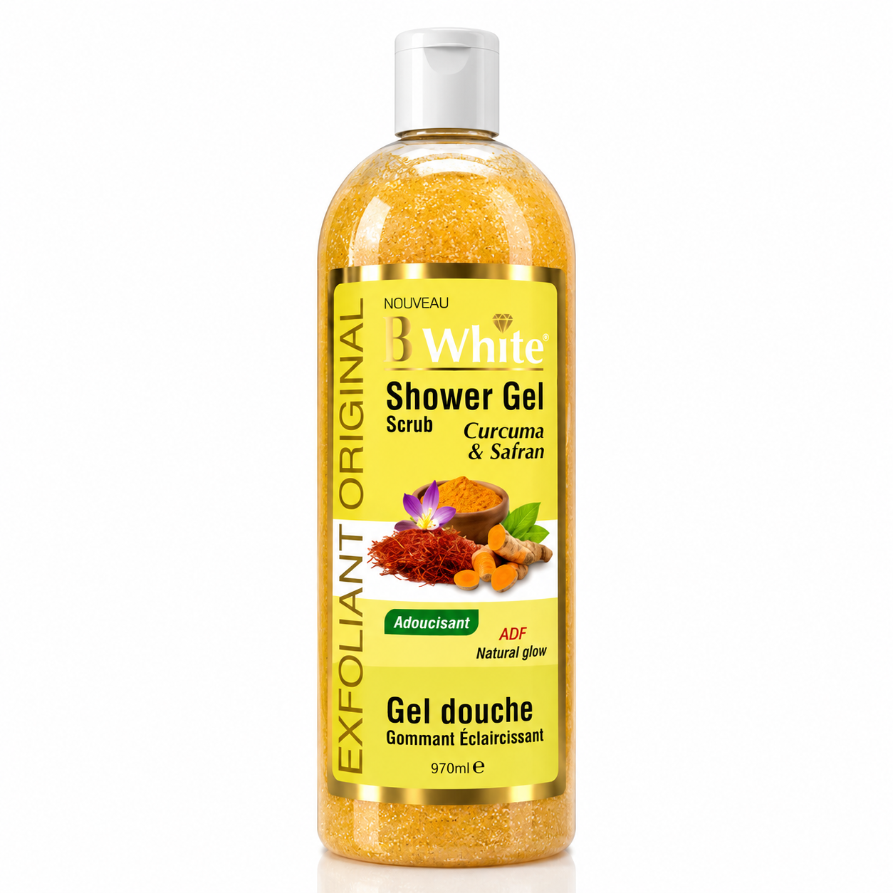 Gel Douche Gommant Curcuma & Safran 1000ml - B WHITE