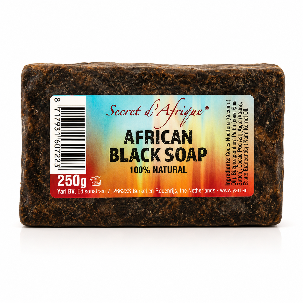 Savon AFRICAN BLACK SOAP 100% NATURAL 250g - SECRET D'AFRIQUE