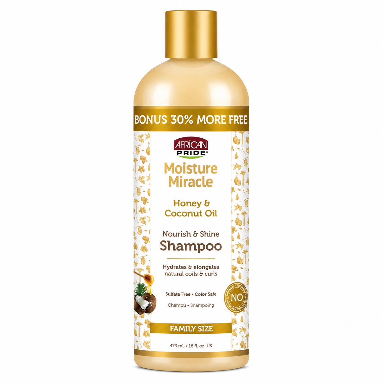 Shampoing au Miel & Coco 354ml - AFRICAN PRIDE MOISTURE MIRACLE