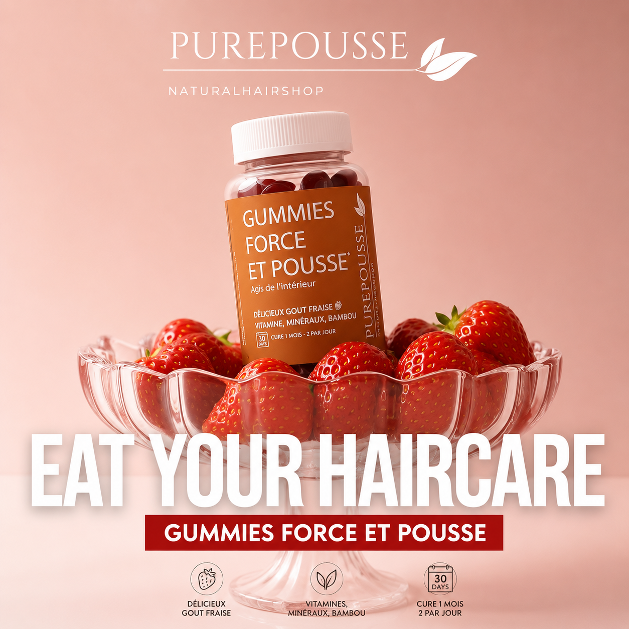 Gummies Pousse Cheveux (CURE 1 MOIS) - PURE POUSSE