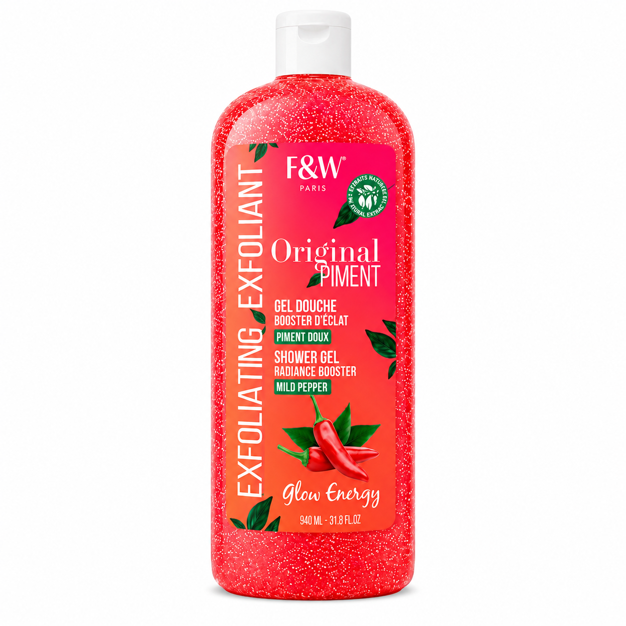 Gel Douche Exfoliant au Piment Doux 940ml - FAIR WHITE