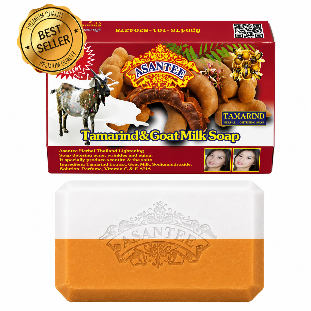 Savon Tamarin & Lait de Chèvre Herbal Soap - ASANTEE
