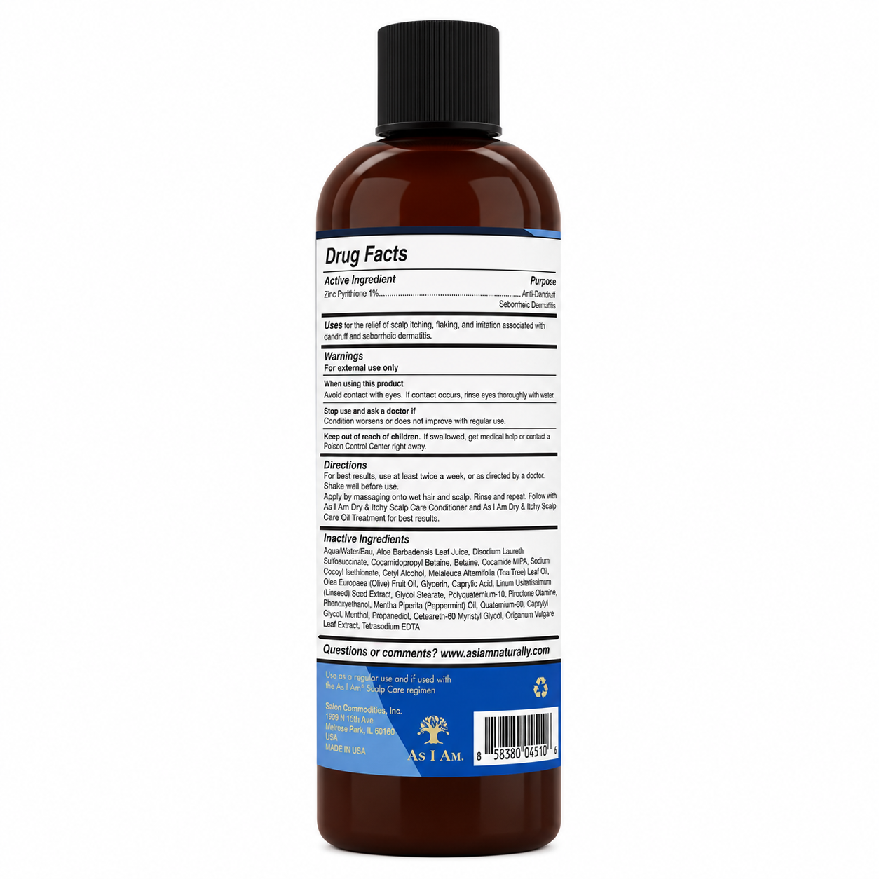 Shampoing Thé Vert et l'Huile d'Olive 355ml - As I Am