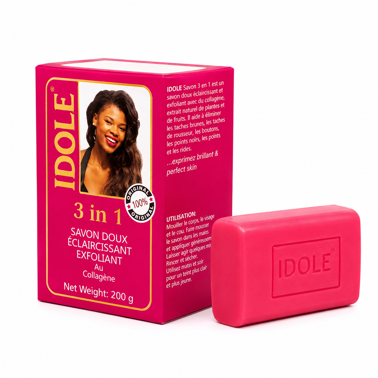 Savon 3en1 Exfoliant & Antiseptic 200g - IDOLE