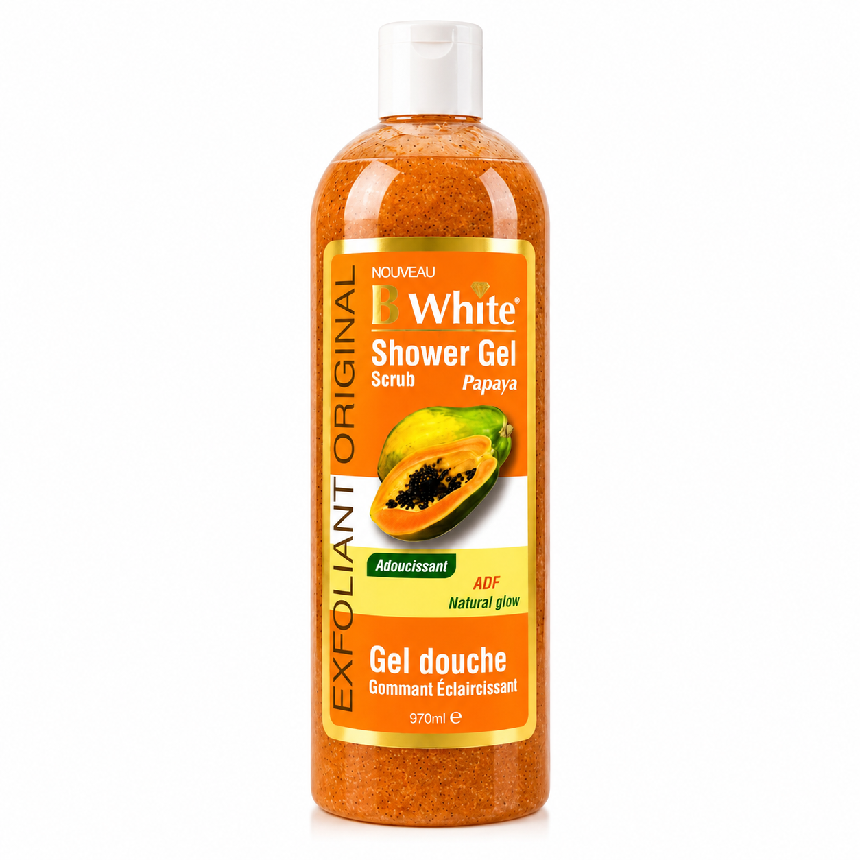 Gel Douche Gommant Papaye Scrub 1000ml - B WHITE