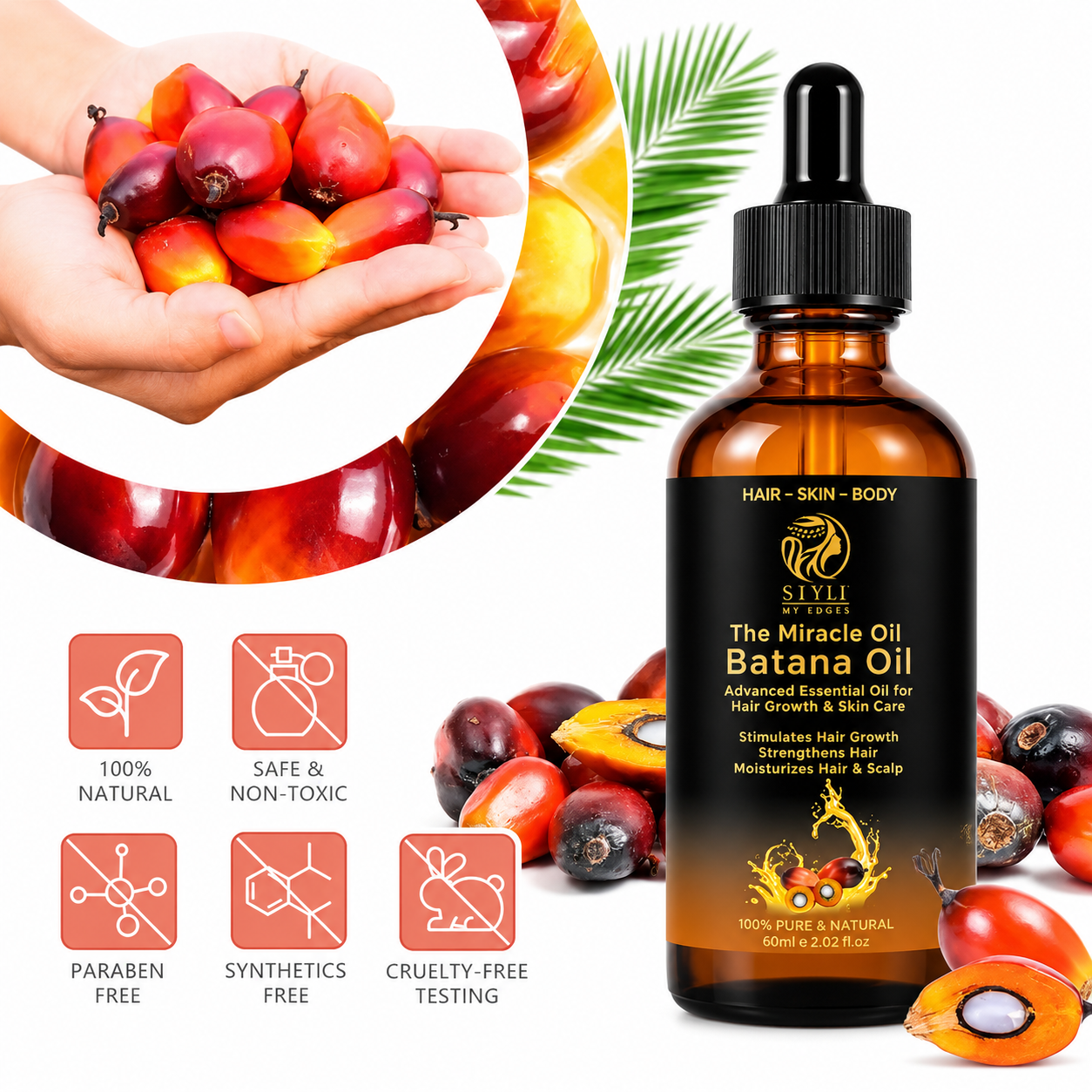THE MIRACLE Huile Batana 100% Pure 120ml - STYLE MY EDGES