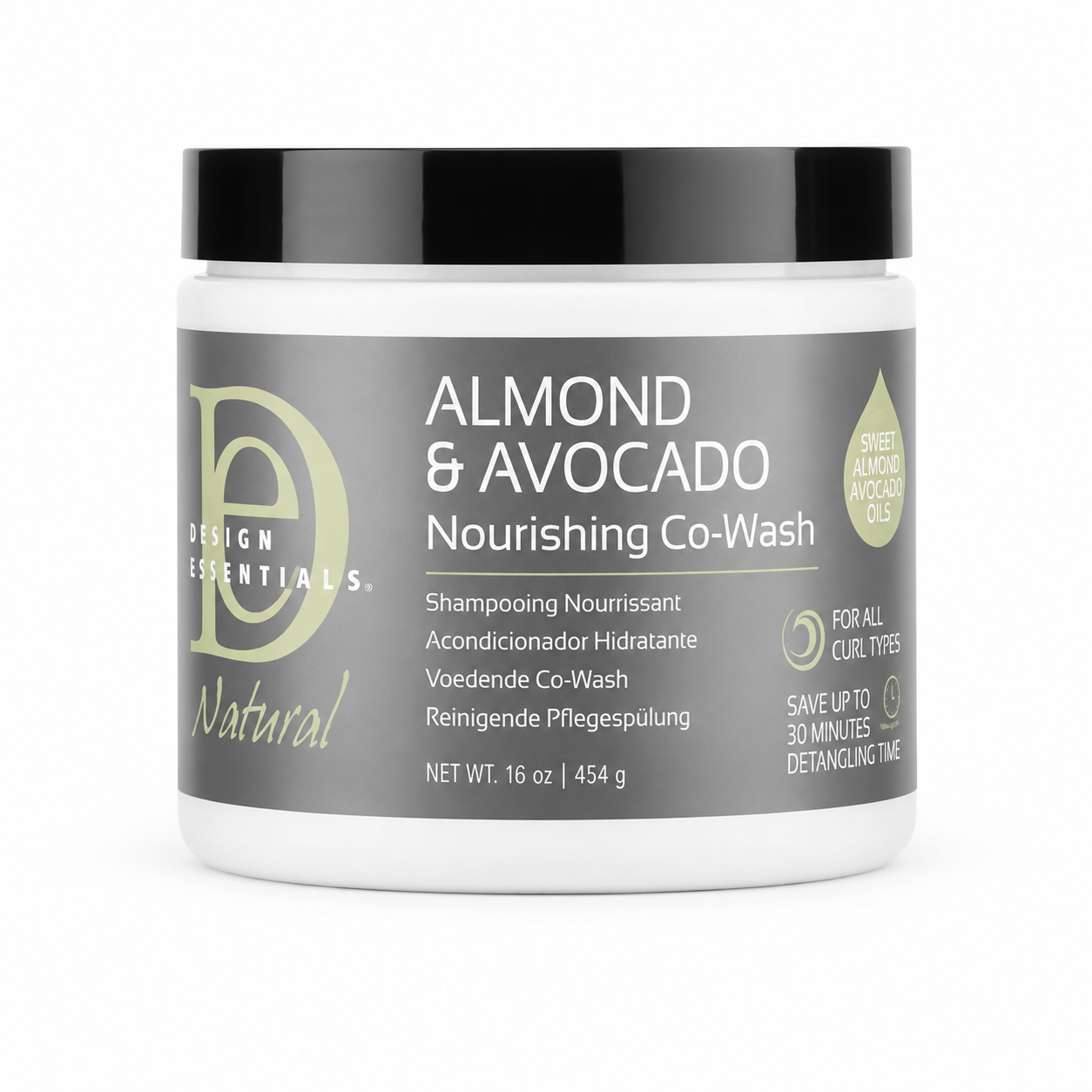 Co Wash Almond & Avocado 454g - DESIGN ESSENTIALS