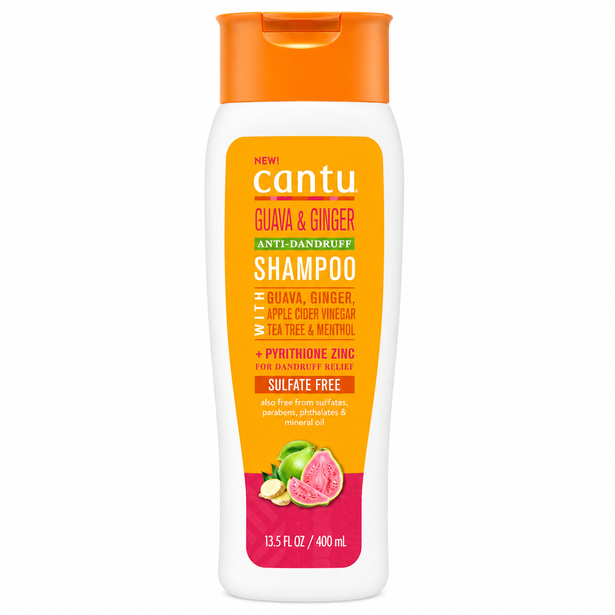 Shampoing Antipelliculaire au Gingembre/Goyave/Thé Vert 400ml - CANTU
