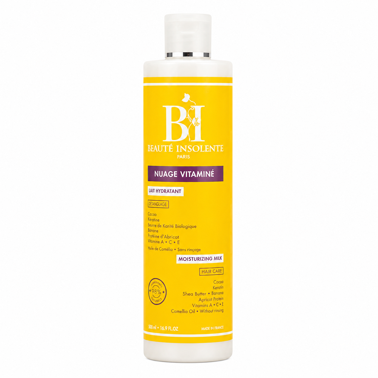 Lait Capillaire Hydratant au Cacao et Jojoba 250ml - BEAUTE INSOLENTE