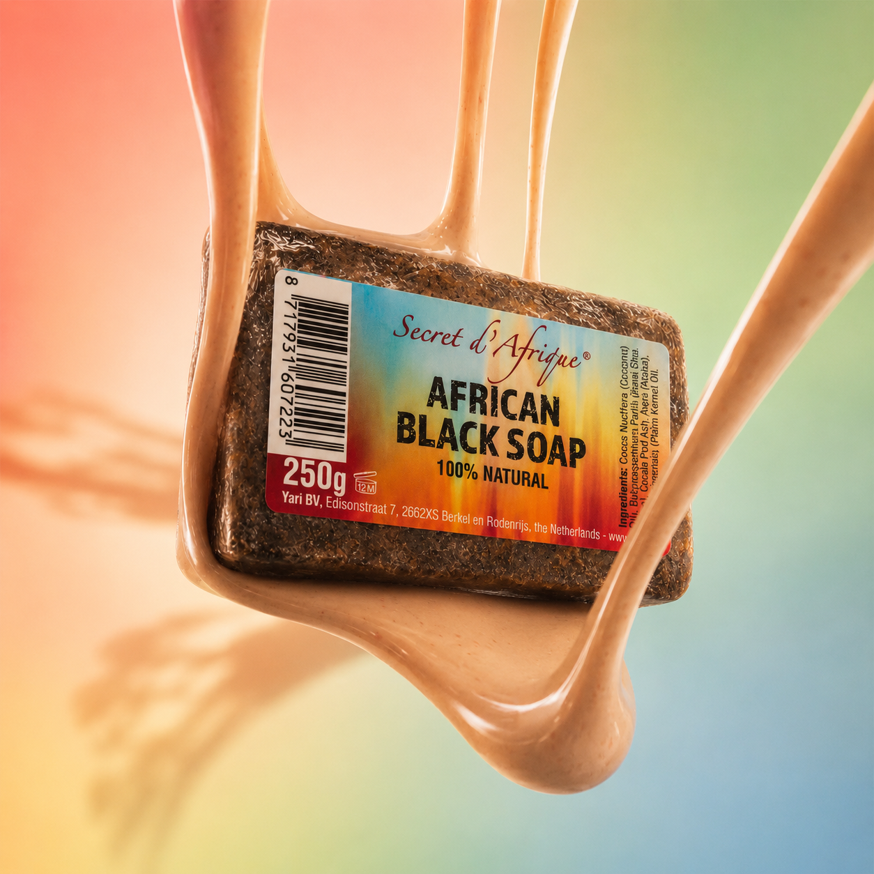 Savon AFRICAN BLACK SOAP 100% NATURAL 250g - SECRET D'AFRIQUE