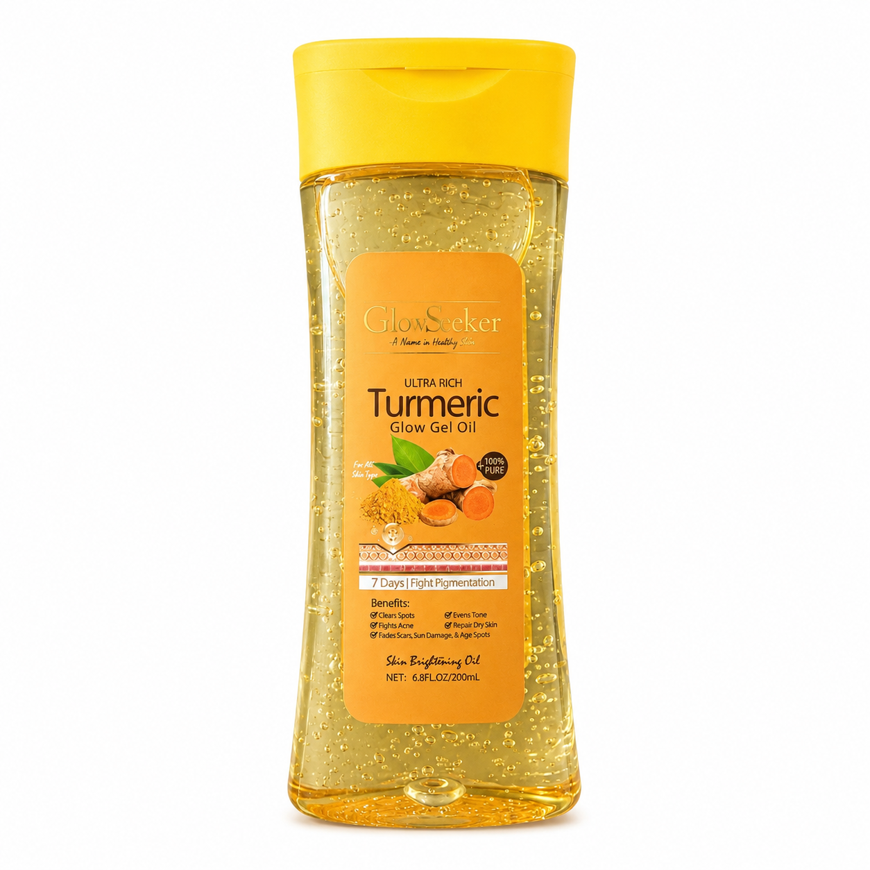 Huile Gel Corporel Curcuma 200ml – GLOWSEEKER | Hydratation & Peau Éclatante
