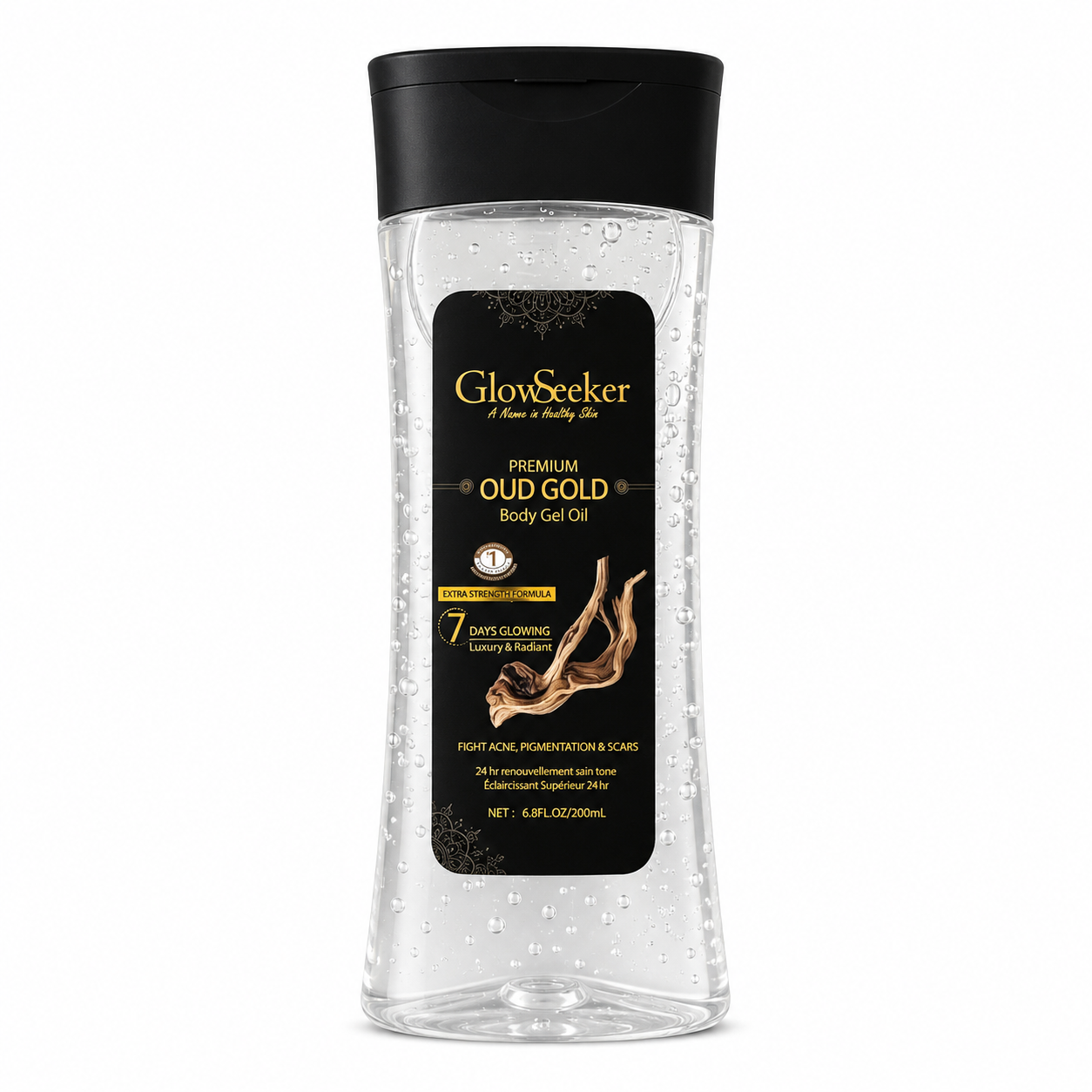 Huile Gel Corporel Oud Gold 200ml – GLOWSEEKER | Hydratation Luxueuse & Parfum Oriental