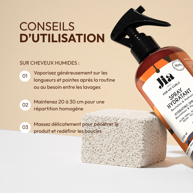 Spray Hydratant à la Glycérine, Ricin et Vitamine F 250ml - JIA PARIS