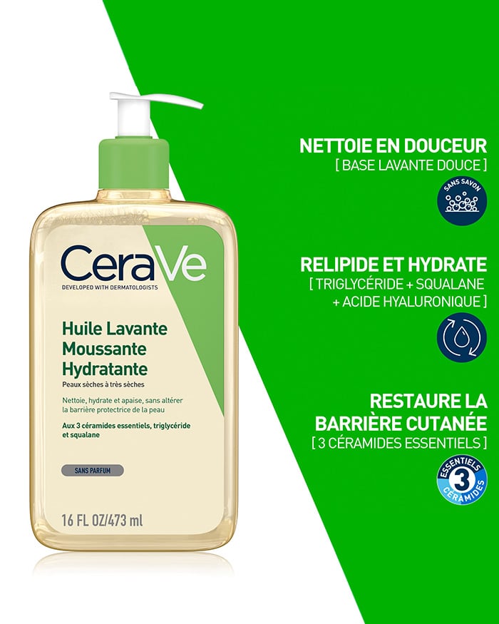 Huile Lavante Moussante Hydratante 473ml - CERAVE