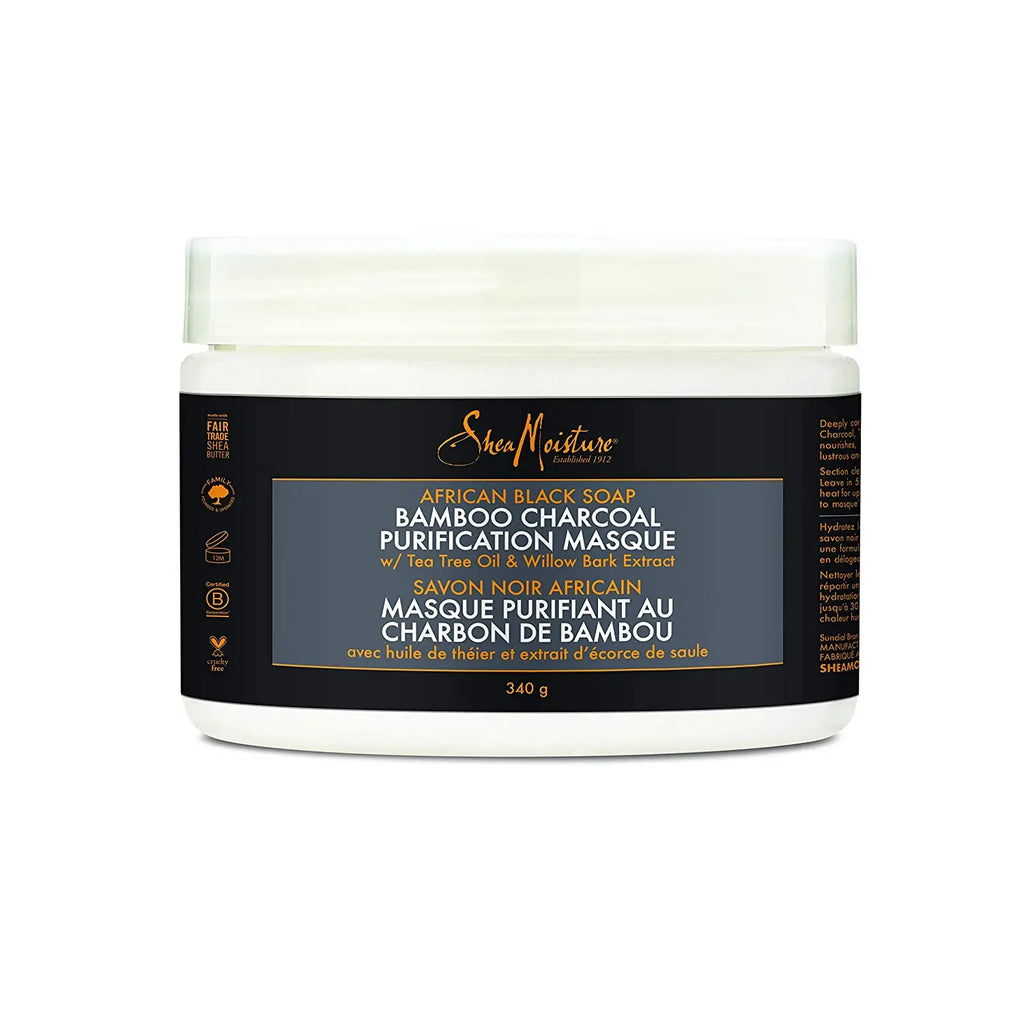 SHEA MOISTURE – AFRICAN BLACK SOAP - BAMBOO CHARCOAL - Purification Masque 340g SHEA MOISTURE