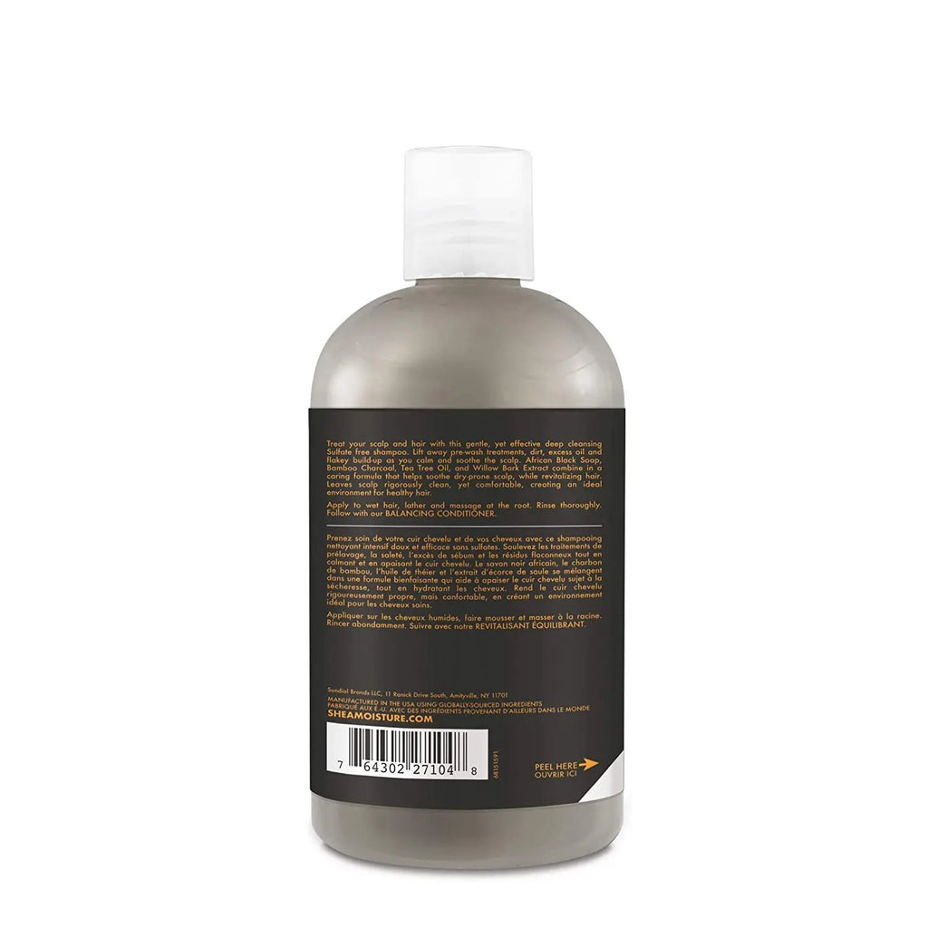 SHEA MOISTURE – AFRICAN BLACK SOAP - BAMBOO CHARCOAL - Deep Cleansing Shampoo 384ml SHEA MOISTURE