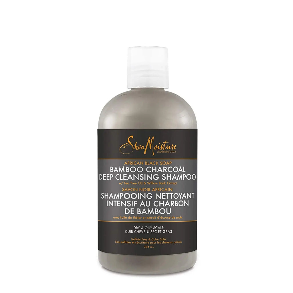 SHEA MOISTURE – AFRICAN BLACK SOAP - BAMBOO CHARCOAL - Deep Cleansing Shampoo 384ml SHEA MOISTURE