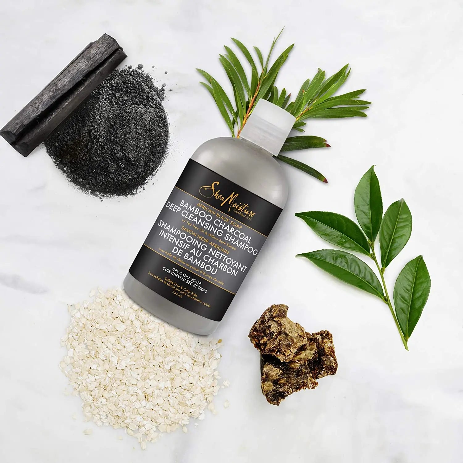 SHEA MOISTURE – AFRICAN BLACK SOAP - BAMBOO CHARCOAL - Deep Cleansing Shampoo 384ml SHEA MOISTURE