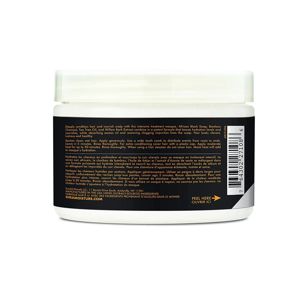 SHEA MOISTURE – AFRICAN BLACK SOAP - BAMBOO CHARCOAL - Purification Masque 340g SHEA MOISTURE