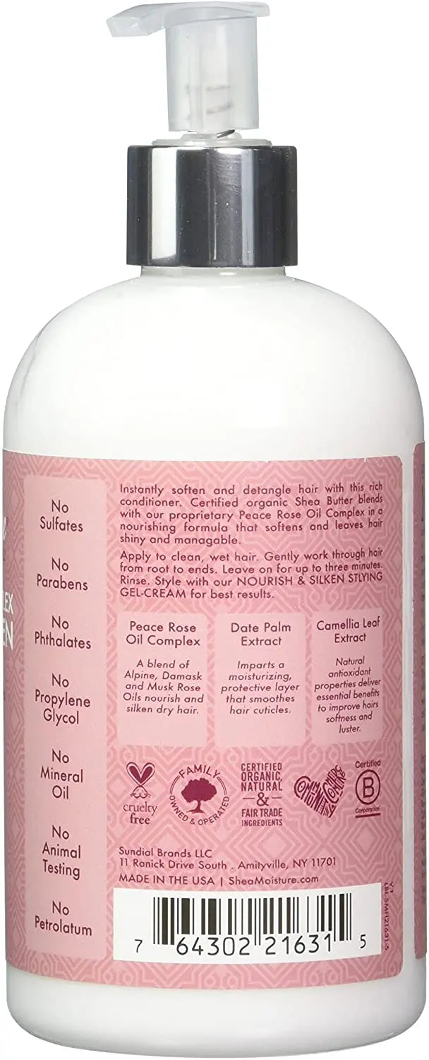 SHEA MOISTURE – PEACE ROSE OIL COMPLEX - Nourish & Silken Conditioner 384ml SHEA MOISTURE