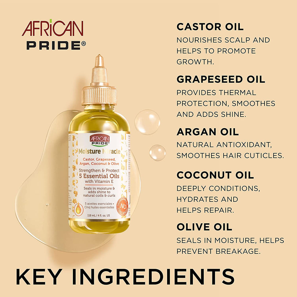 AFRICAN PRIDE MOISTURE MIRACLE – 5 Essentials Oils 118ml