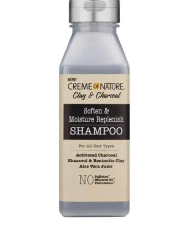CREME OF NATURE – CLAY & CHARCOAL – Soften & Moisture Replenish Shampoo 355ml CREME OF NATURE
