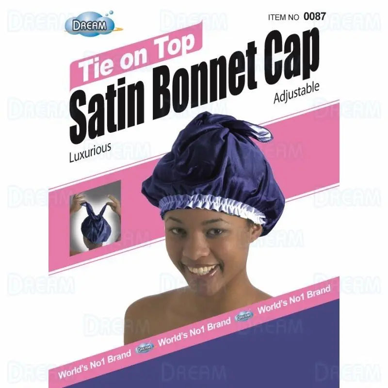 DREAM WORLD – Tie on Top Satin Bonnet Cap Floral DREAM WORLD